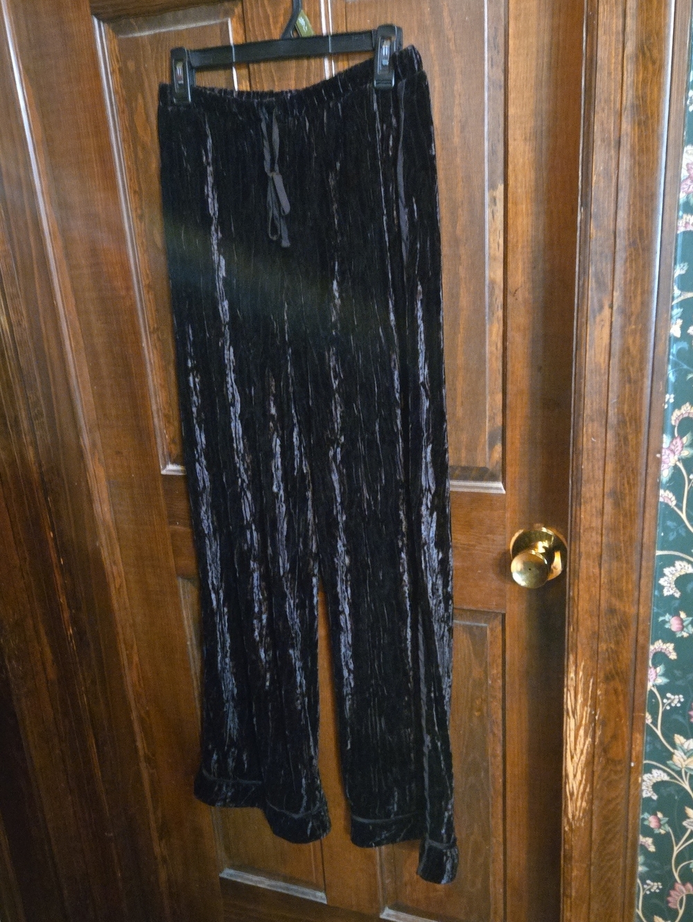 Missoni for Target Black Crushed Velvet Wide-Leg Pants